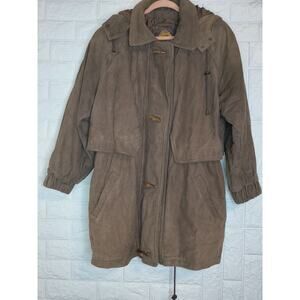 Adventure Bound by Wilsons Leather Trench Coat Womens Medium Brown Full Zip